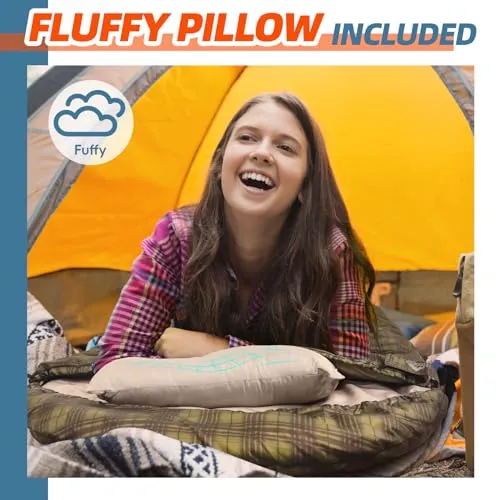Winter Sleeping Bag for Adults/Kids w/ Pillow-Cold Weather Sleeping Bag
