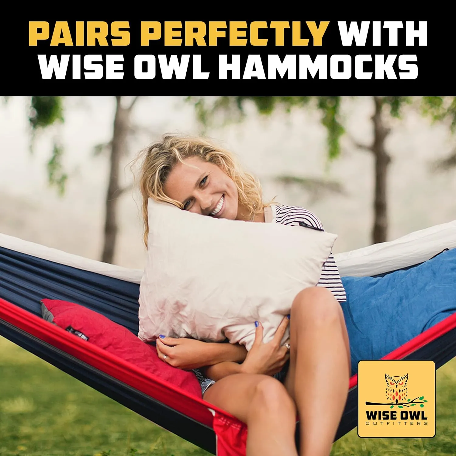 Wise Owl Outfitters Camping Pillow - Camping Essentials and Travel Pillow for Airplanes, Camping, and Travel - Memory Foam Washable Pillow - Small/Medium