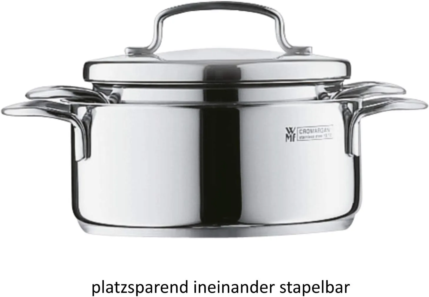 WMF 12 cm Mini Low Casserole with Lid, 12cm, Stainlesssteel