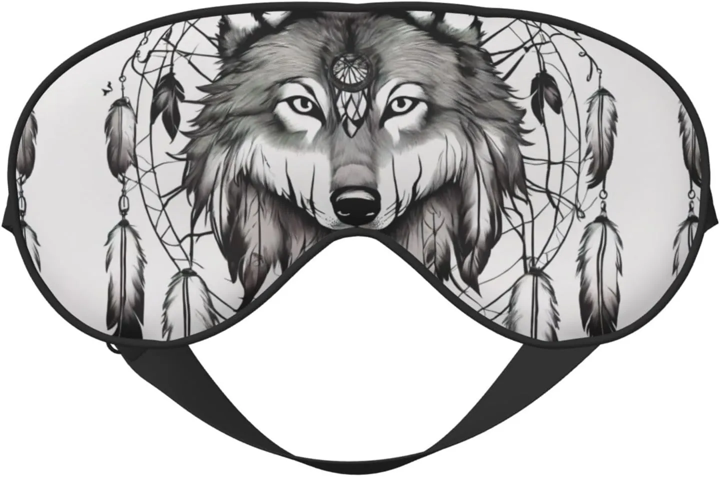 Wolves and Dream Catchers02 Eye Mask for Sleeping, Sleeping Mask Blocking Out Light Perfectly for Women and Men, Soft and Comfortable Blindfold for Travelling