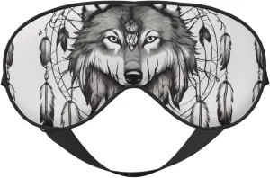 Wolves and Dream Catchers02 Eye Mask for Sleeping, Sleeping Mask Blocking Out Light Perfectly for Women and Men, Soft and Comfortable Blindfold for Travelling