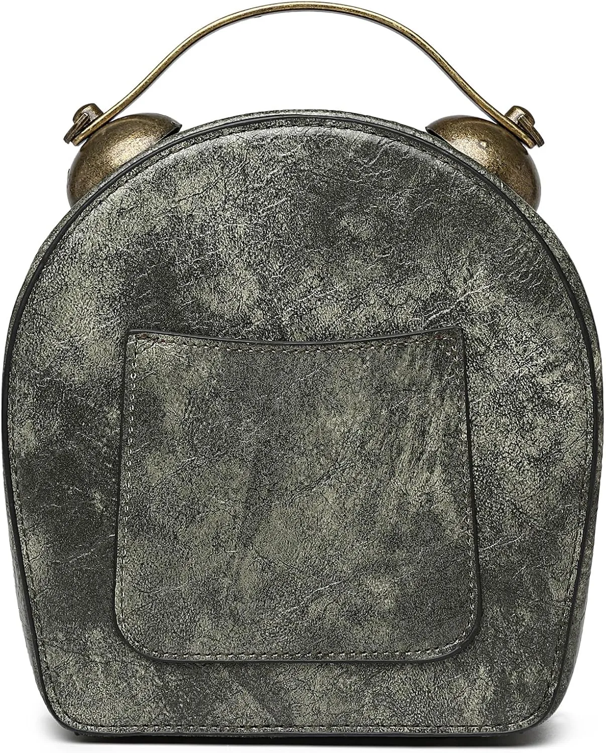 Women Classic Retro Clock Shaped Crossbody Shoulder Bag Handbag PVC Unique Novelty Clock Purse