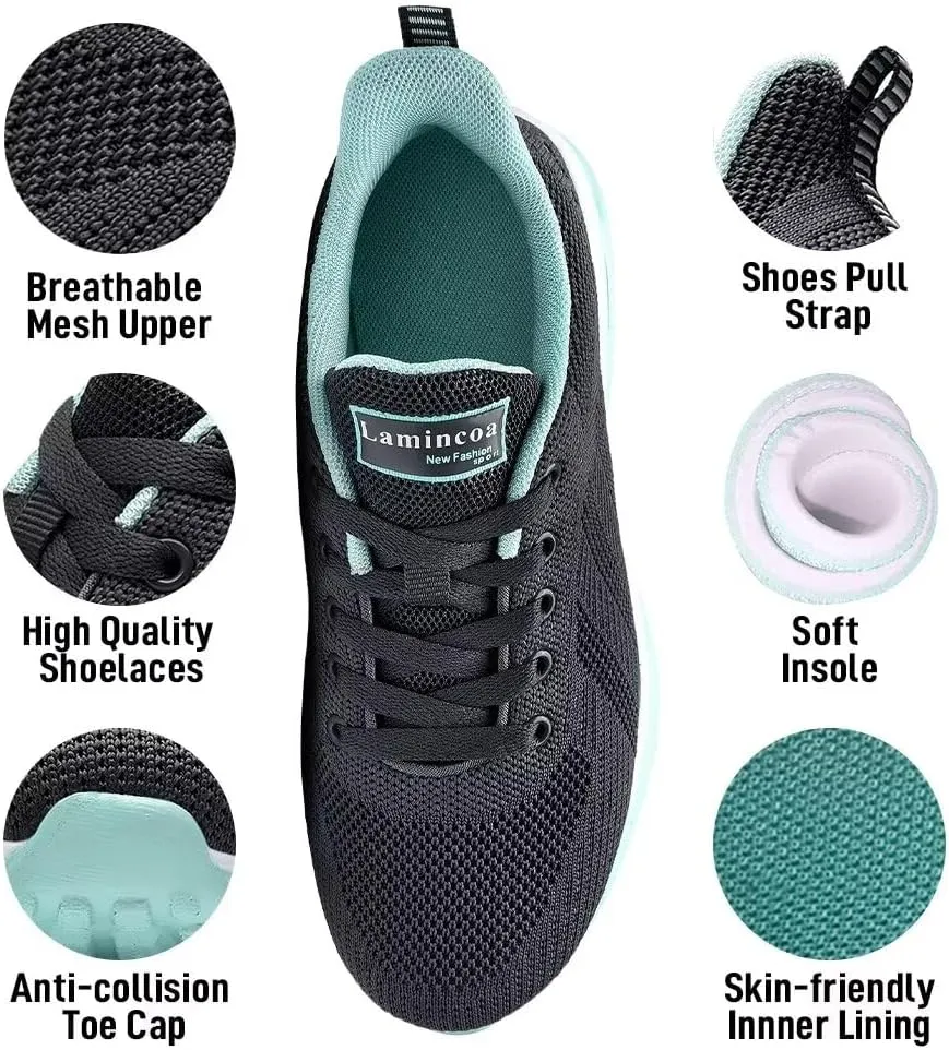 Womens Air Running Shoes Womens Walking Shoes Lightweight Women Sneakers Air Cushion Tennis Shoes for Gym Workout Sports