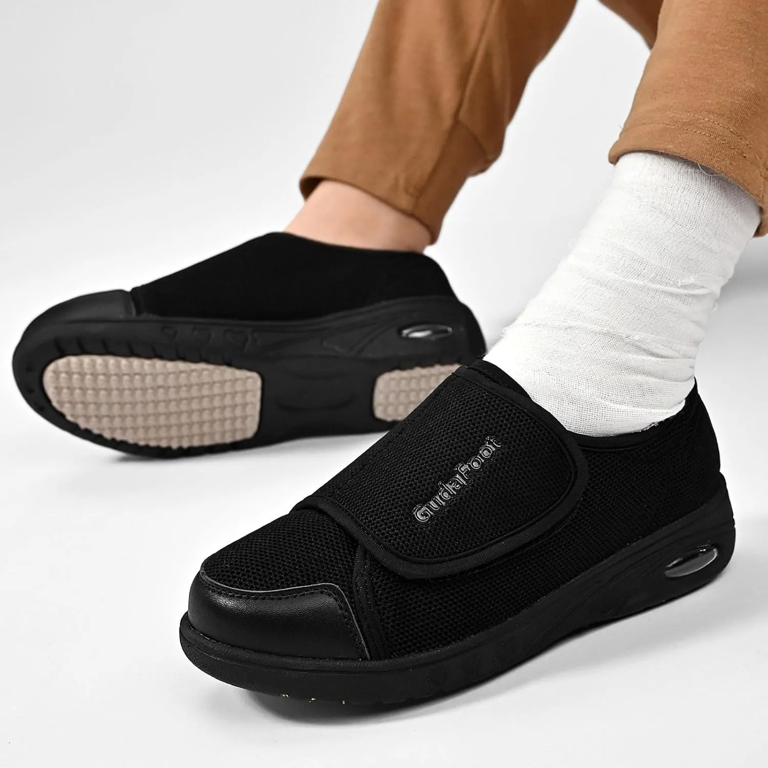 Women's Diabetic Shoes Easy Put on with Adjustable Lightweight for Edema Plantar Fasciitis Bunions Arthritis Neuropathy Wide Width Swollen Feet Bottom Fattening and Widening Elderly Shoes