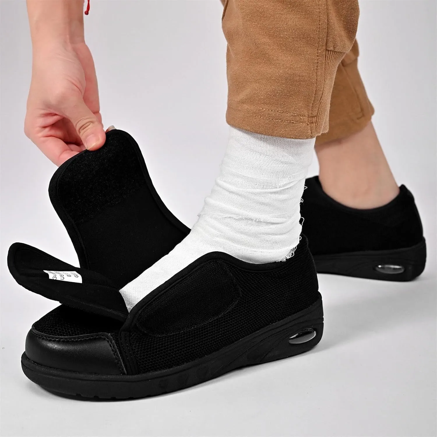Women's Diabetic Shoes Easy Put on with Adjustable Lightweight for Edema Plantar Fasciitis Bunions Arthritis Neuropathy Wide Width Swollen Feet Bottom Fattening and Widening Elderly Shoes