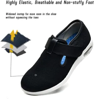 Women's Diabetic Shoes Wide Width Adjustable Closure Edema Walking Shoes for Elderly Neuropathy Swollen Feet Arthritis Indoor Outdoor
