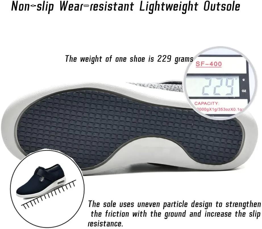 Women's Diabetic Shoes Wide Width Adjustable Closure Edema Walking Shoes for Elderly Neuropathy Swollen Feet Arthritis Indoor Outdoor