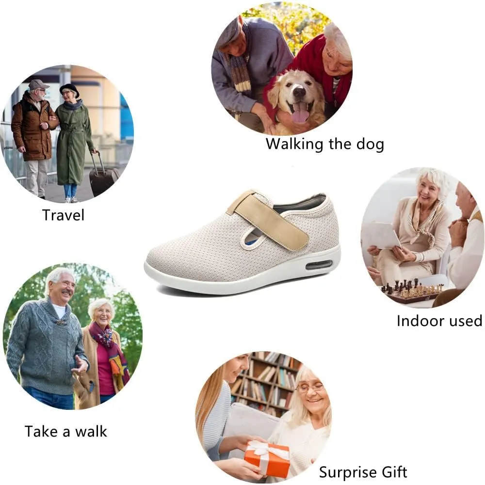 Women's Diabetic Shoes Wide Width Adjustable Closure Edema Walking Shoes for Elderly Neuropathy Swollen Feet Arthritis Indoor Outdoor