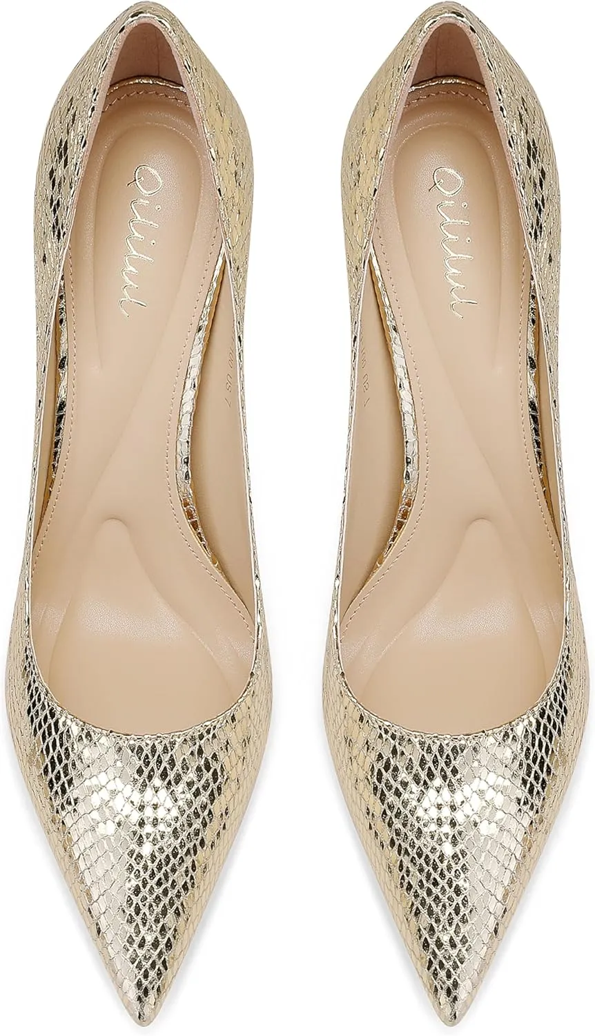 Women's High Heel Pumps Elegant Stiletto Heels with Cushioned Insole for Party and Office Comfortable Slip-On Design Ideal for Formal and Casual Occasions