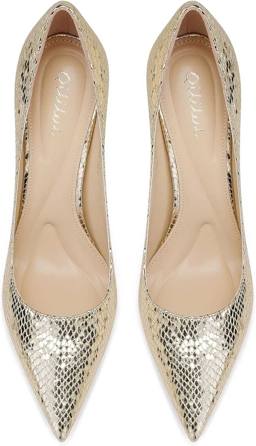 Women's High Heel Pumps Elegant Stiletto Heels with Cushioned Insole for Party and Office Comfortable Slip-On Design Ideal for Formal and Casual Occasions