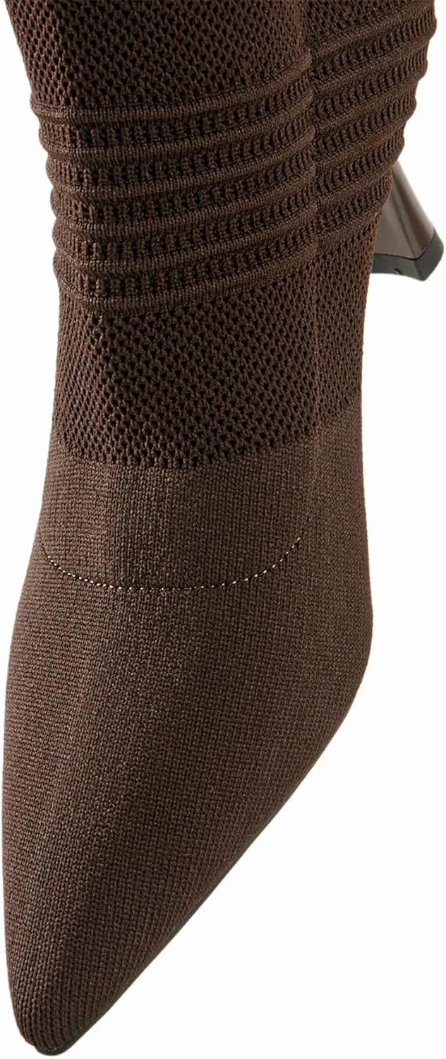 Women's Minimalist Pointed Toe Stiletto Ankle Boots - Slim Heel Dress Booties for Office, Party & Evening, Comfortable Walkable Heels
