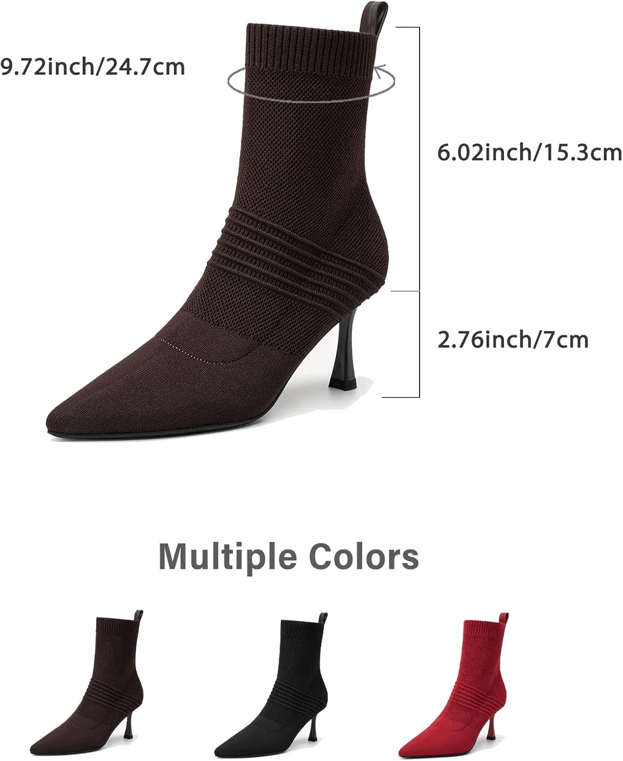 Women's Minimalist Pointed Toe Stiletto Ankle Boots - Slim Heel Dress Booties for Office, Party & Evening, Comfortable Walkable Heels