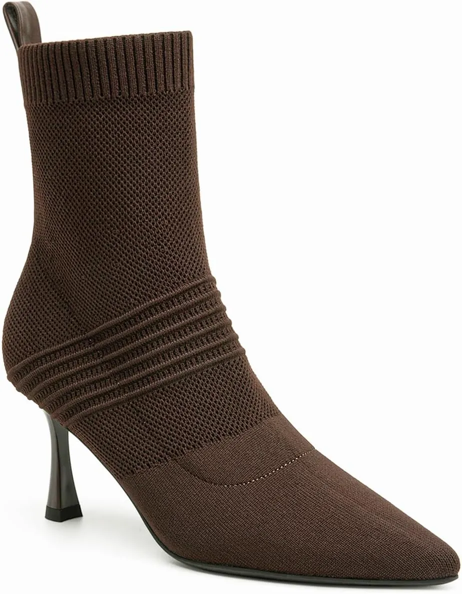 Women's Minimalist Pointed Toe Stiletto Ankle Boots - Slim Heel Dress Booties for Office, Party & Evening, Comfortable Walkable Heels