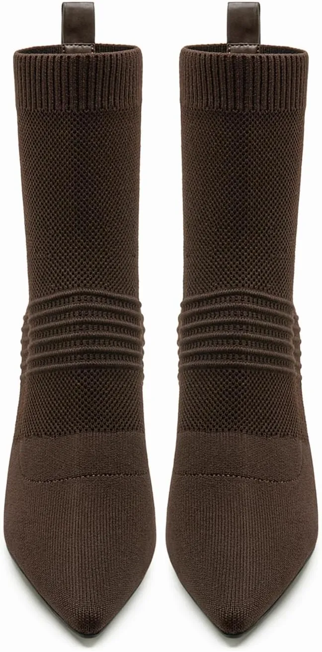 Women's Minimalist Pointed Toe Stiletto Ankle Boots - Slim Heel Dress Booties for Office, Party & Evening, Comfortable Walkable Heels