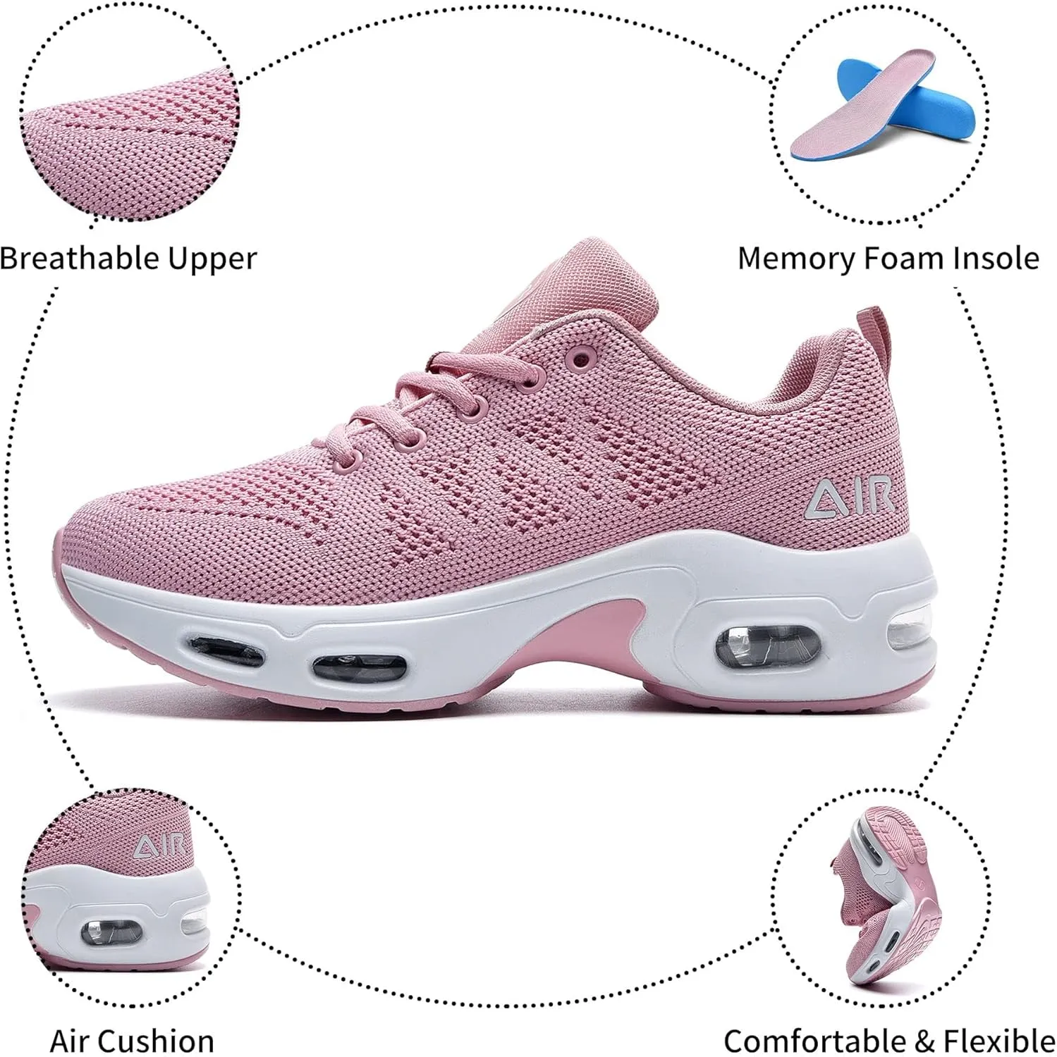 Womens Running Shoes Walking Tennis Gym Fashion Sneakers Athletic Casual Comfortable Breathable Jogging Shoe US Size 5.5-11