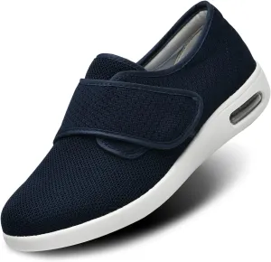 Womens Wide Width Diabetic Shoes with Adjustable Closure Lightweight Breathable for Diabetic Edema Plantar Fasciitis Bunions Arthritis Elderly Swollen Feet Navy