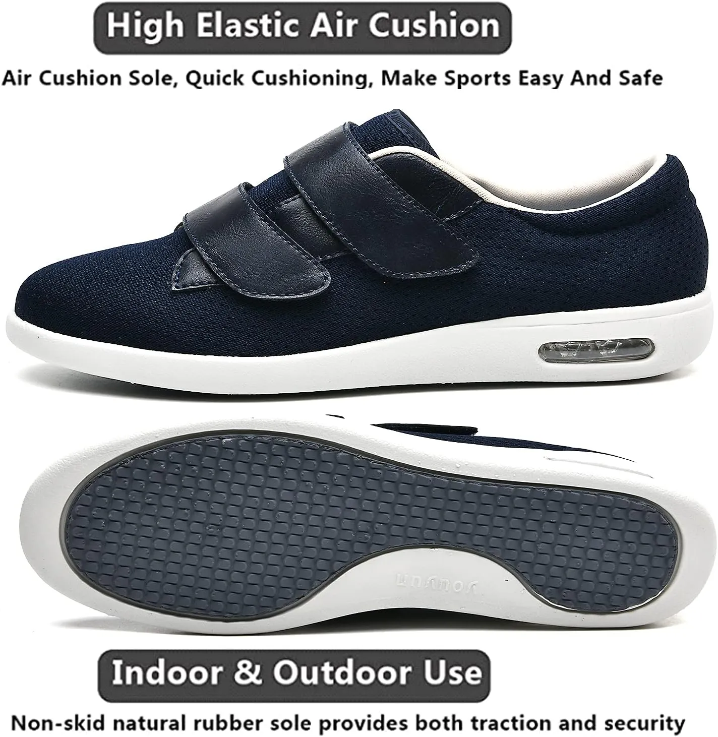 Womens Wide Width Diabetic Shoes with Adjustable Closure Lightweight Breathable for Diabetic Edema Plantar Fasciitis Bunions Arthritis Elderly Swollen Feet