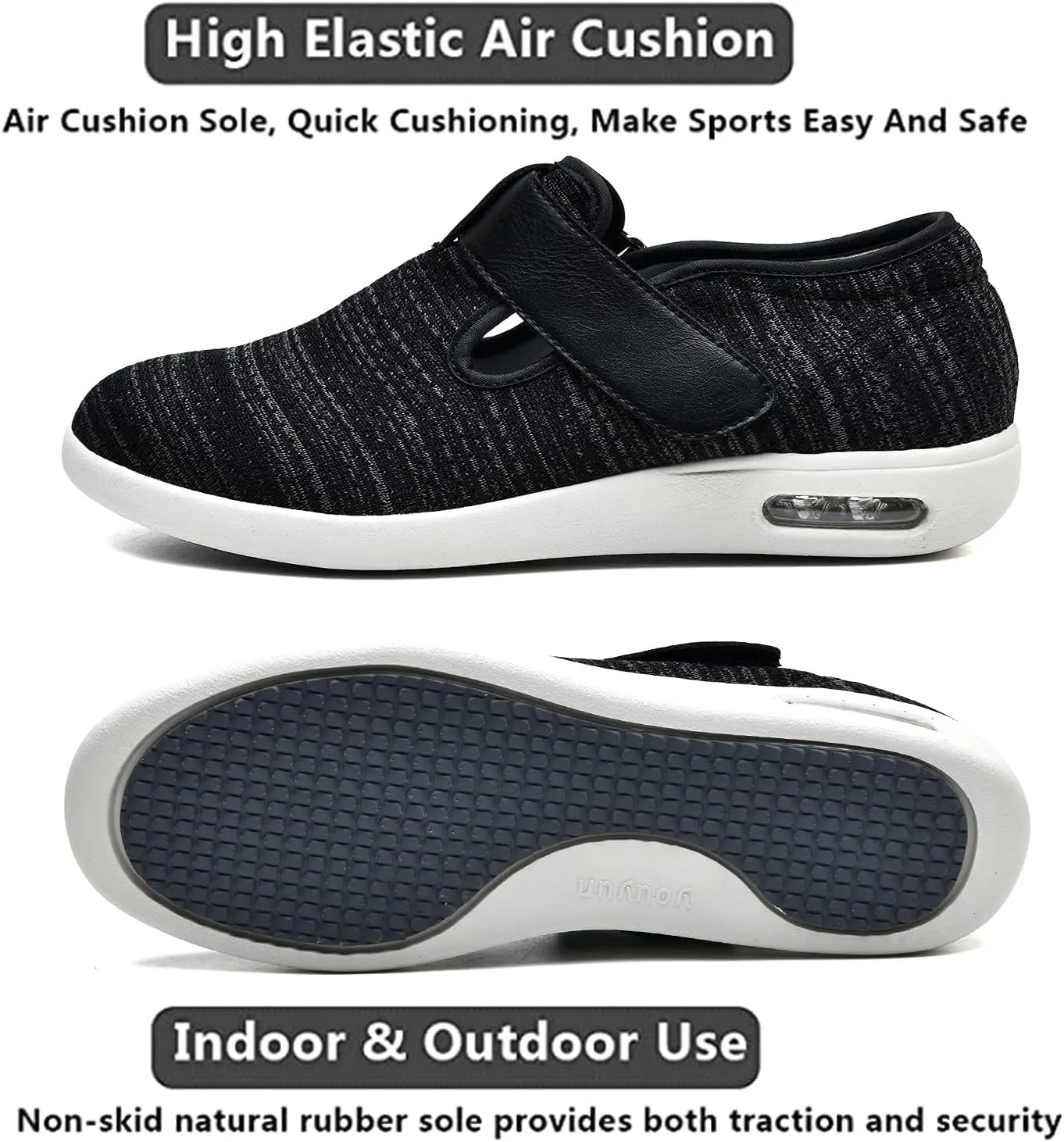 Womens Wide Width Diabetic Shoes with Adjustable Closure Lightweight Breathable for Diabetic Edema Plantar Fasciitis Bunions Arthritis Elderly Swollen Feet