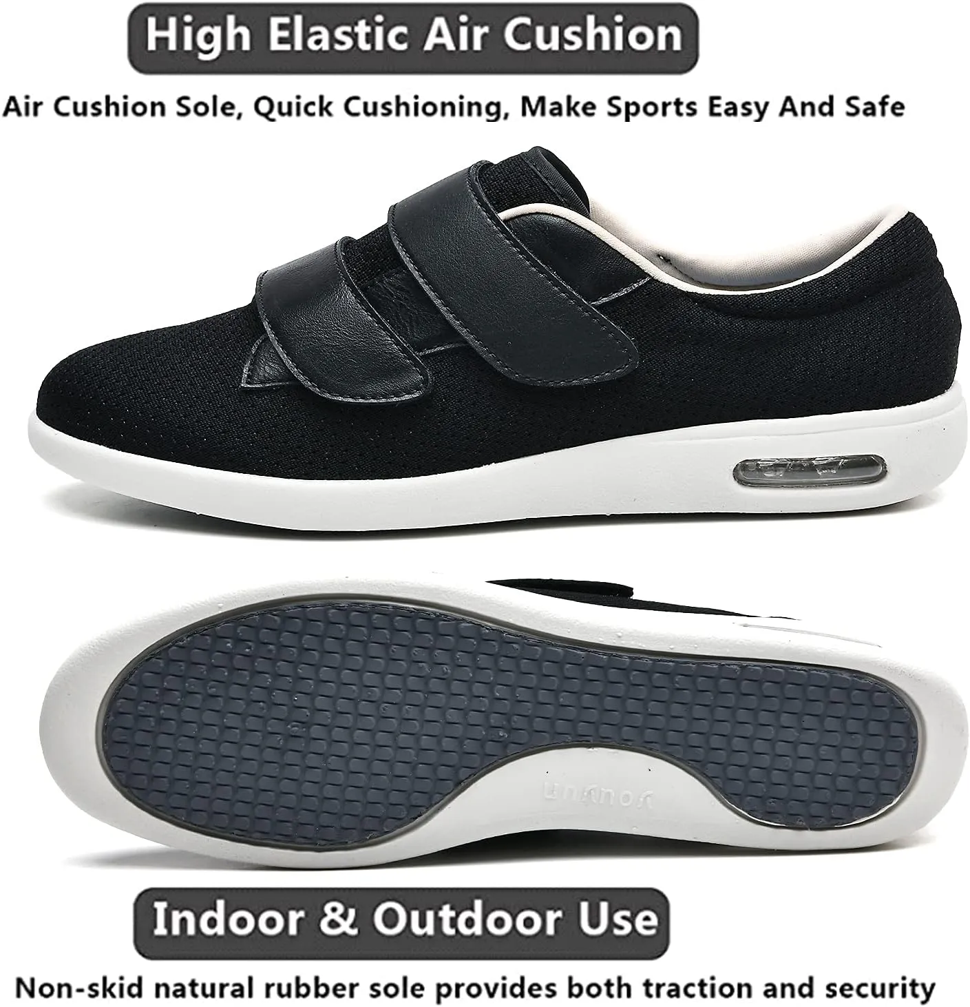Womens Wide Width Diabetic Shoes with Adjustable Closure Lightweight Breathable for Diabetic Edema Plantar Fasciitis Bunions Arthritis Elderly Swollen Feet