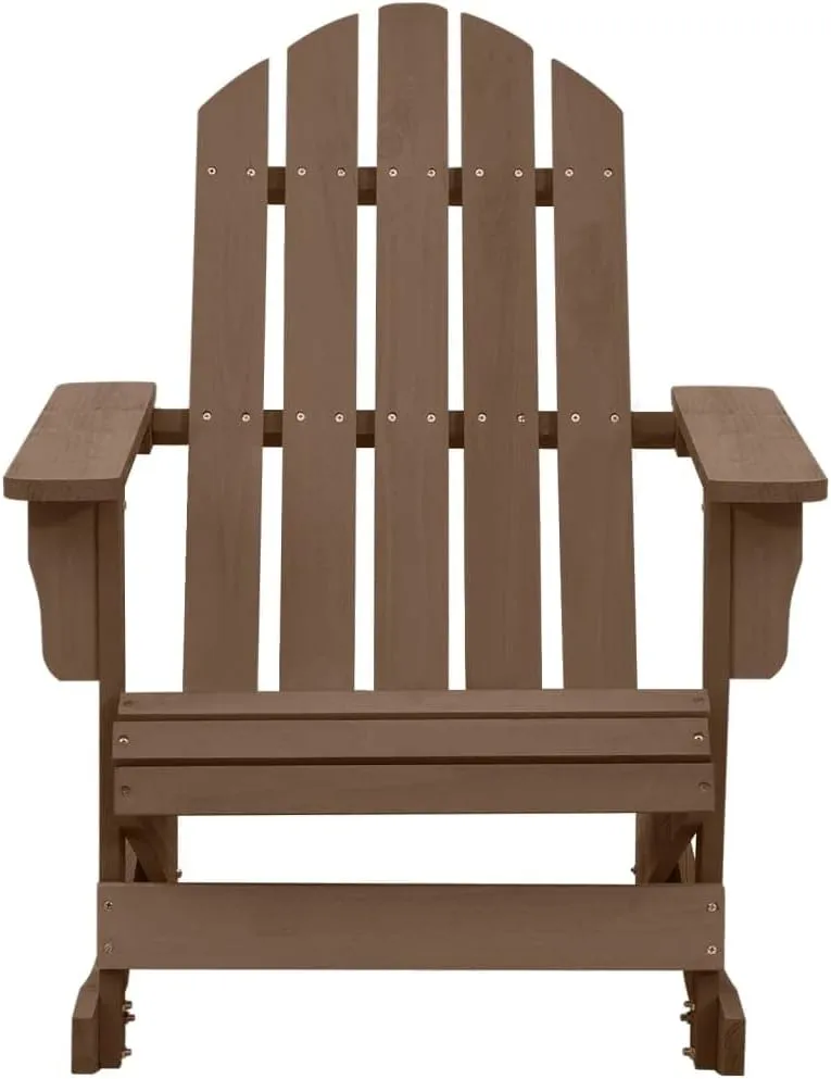 Wooden Rocking Chair for Patio Outdoor Brown 27.6x36x36.2 Inches Solid Hardwood Lounge Chair with Classic Design for Garden Porch Reading and Relaxing