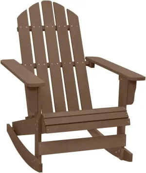 Wooden Rocking Chair for Patio Outdoor Brown 27.6x36x36.2 Inches Solid Hardwood Lounge Chair with Classic Design for Garden Porch Reading and Relaxing