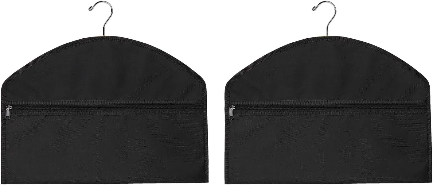 YELAIYEHAO 2 pcs Hanger Diversion Safe Hidden Pocket Safe, Fits Under Hanging Clothes with Pocket to Hide Valuables (middle, black)