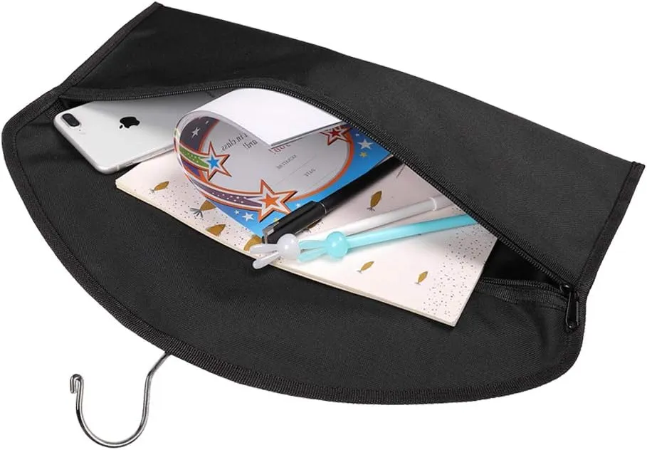 YELAIYEHAO 2 pcs Hanger Diversion Safe Hidden Pocket Safe, Fits Under Hanging Clothes with Pocket to Hide Valuables (middle, black)