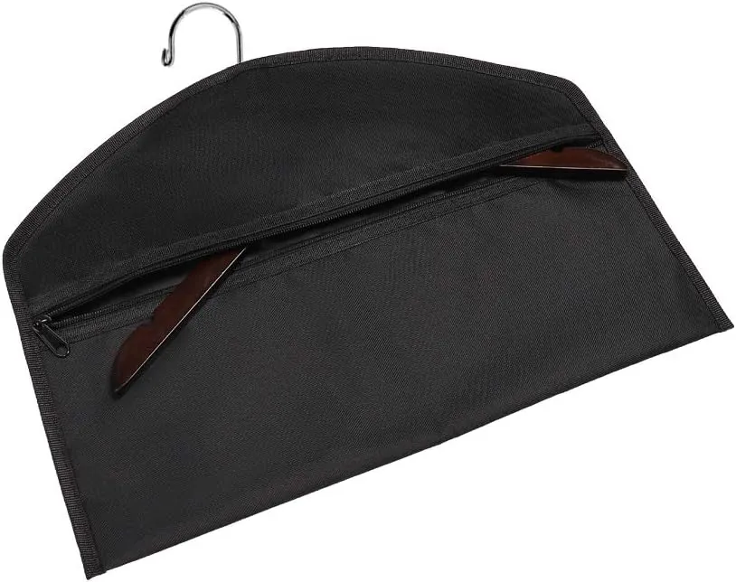 YELAIYEHAO 2 pcs Hanger Diversion Safe Hidden Pocket Safe, Fits Under Hanging Clothes with Pocket to Hide Valuables (middle, black)