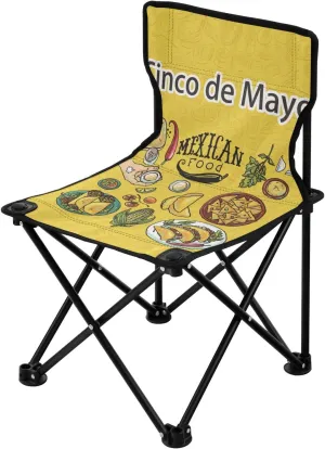 Yellow Mexican Food Classic Folding Camp Chairs Ultralight Portable Chairs for Adults Carry Bag Included Lawn Chairs for Adults Heavy Duty for Travel Travel