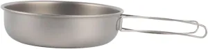 Yiju Titanium Frying Pan Cookware Versatile Cooking Pot Skillet Portable with Foldable Handle Camping Pan for Backpacking Camping, 1200ML