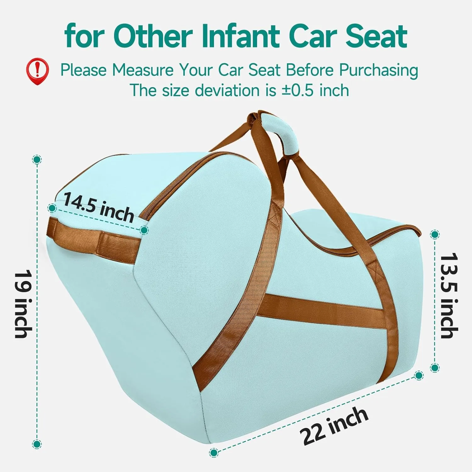 YOREPEK Car Seat Travel Bag for Airplane Compatible with Uppababy Mesa and Base, Fits for Chicco Keyfit 30 and Base,Padded Car Seat Carrier for Airport, Car Seat Gate Check Bag, Light Cyan
