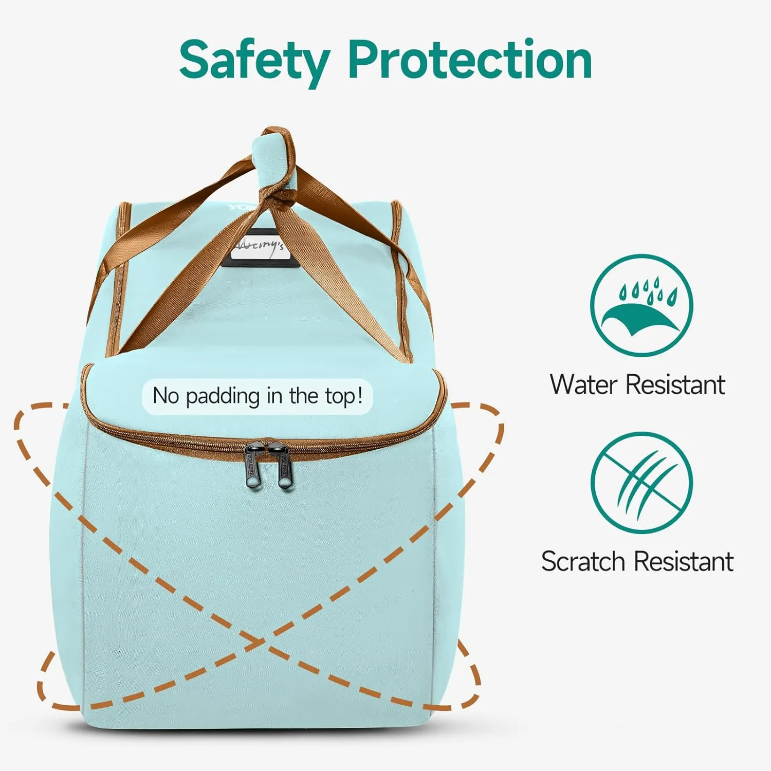 YOREPEK Car Seat Travel Bag for Airplane Compatible with Uppababy Mesa and Base, Fits for Chicco Keyfit 30 and Base,Padded Car Seat Carrier for Airport, Car Seat Gate Check Bag, Light Cyan