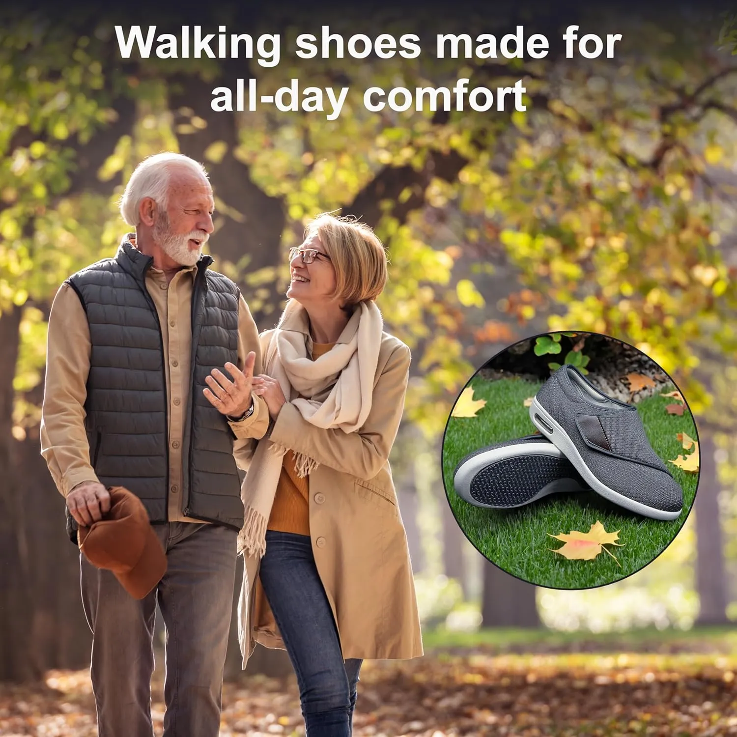 youyun Orthopedic Shoes for Women, Wide Fit Slip On Sneakers for Diabetics, Plantar Fasciitis and Swollen Feet Support, Lightweight Comfort and Breathable (Size 6-10)