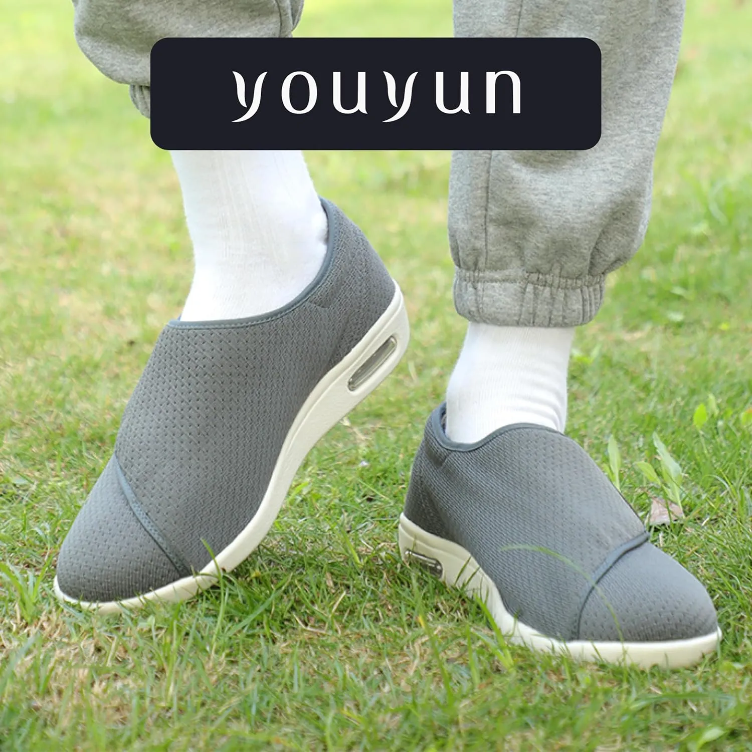 youyun Orthopedic Shoes for Women, Wide Fit Slip On Sneakers for Diabetics, Plantar Fasciitis and Swollen Feet Support, Lightweight Comfort and Breathable (Size 6-10)
