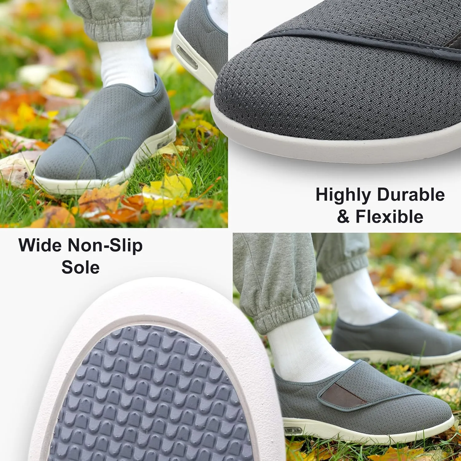 youyun Orthopedic Shoes for Women, Wide Fit Slip On Sneakers for Diabetics, Plantar Fasciitis and Swollen Feet Support, Lightweight Comfort and Breathable (Size 6-10)