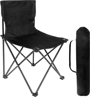 YSSOA Portable Folding Carry Bag for Adults, Collapsible Anti-Slip Padded Oxford Cloth Stool for Beach, Hiking, Fishing, Gardening, Picnic Color: Black, Size, Camping Chair Large