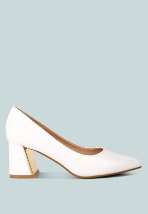 Zaila Metallic Accent Block Heel Pumps By Ruw