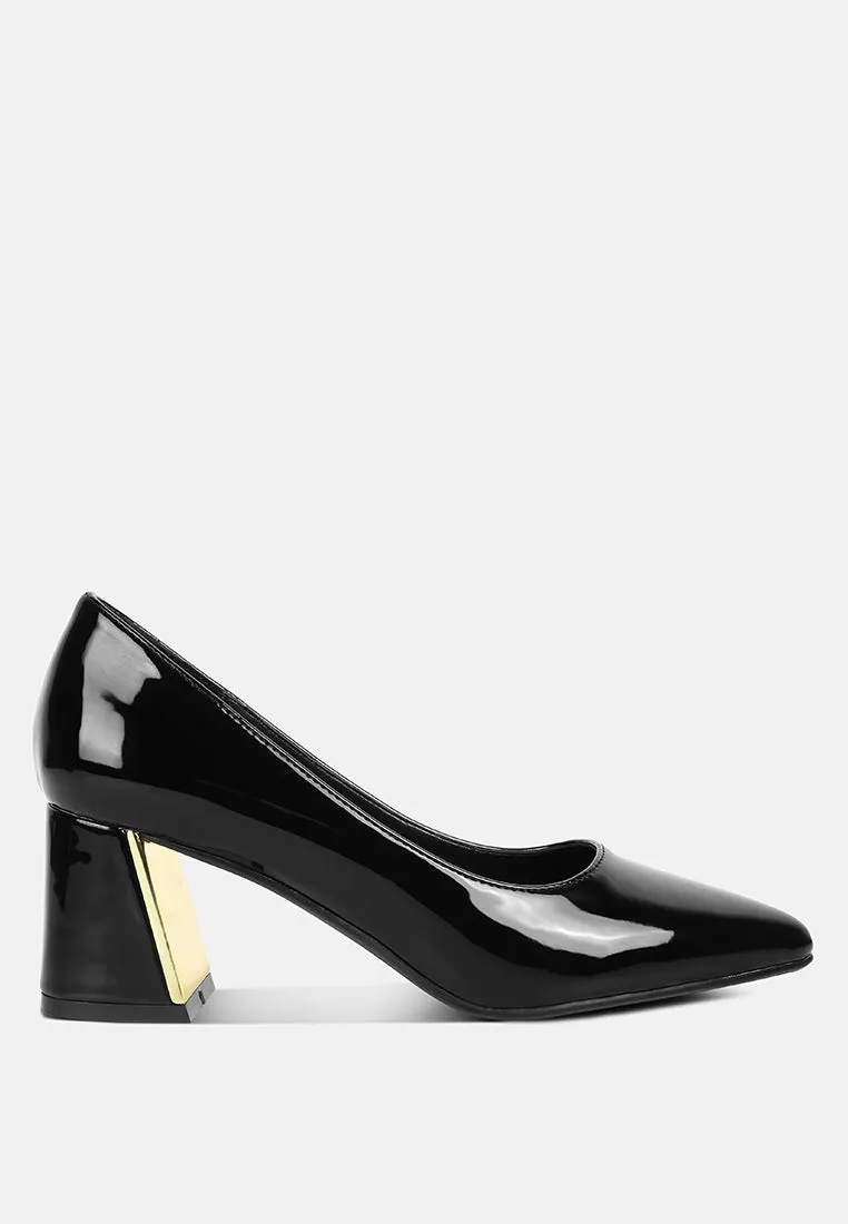 Zaila Metallic Accent Block Heel Pumps By Ruw
