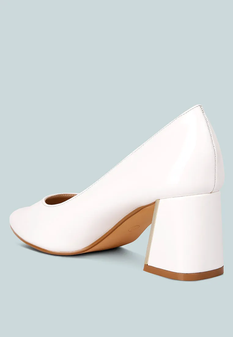 Zaila Metallic Accent Block Heel Pumps By Ruw
