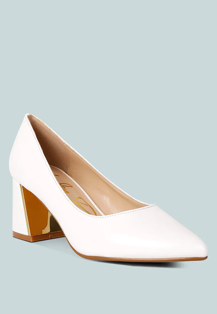 Zaila Metallic Accent Block Heel Pumps By Ruw