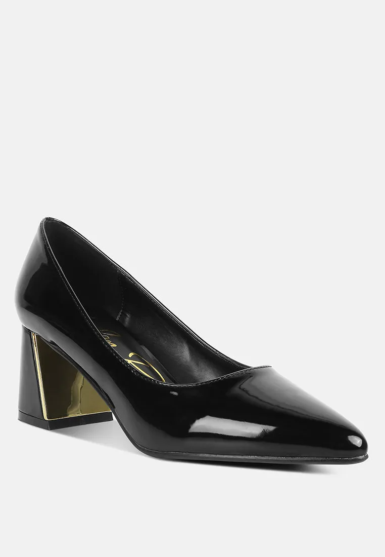 Zaila Metallic Accent Block Heel Pumps By Ruw