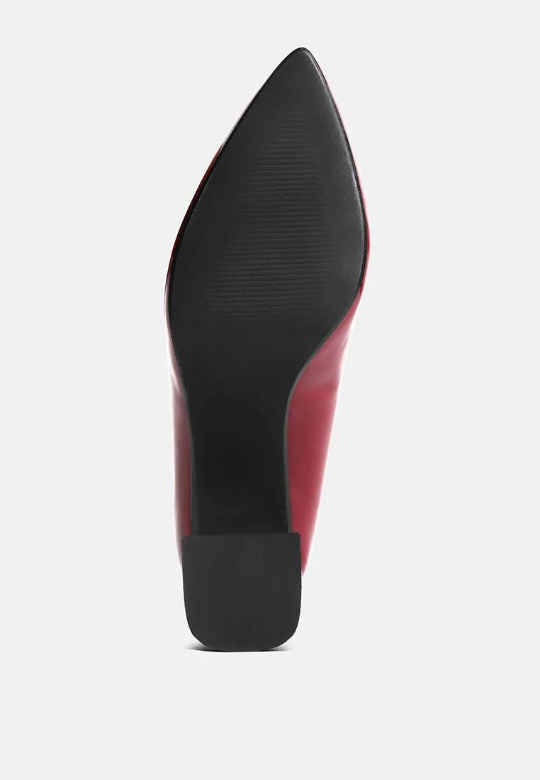 Zaila Metallic Accent Block Heel Pumps By Ruw