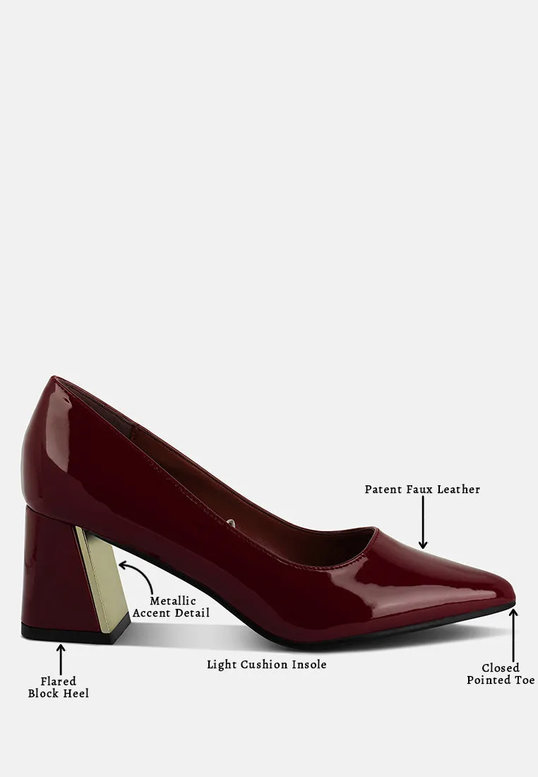Zaila Metallic Accent Block Heel Pumps By Ruw