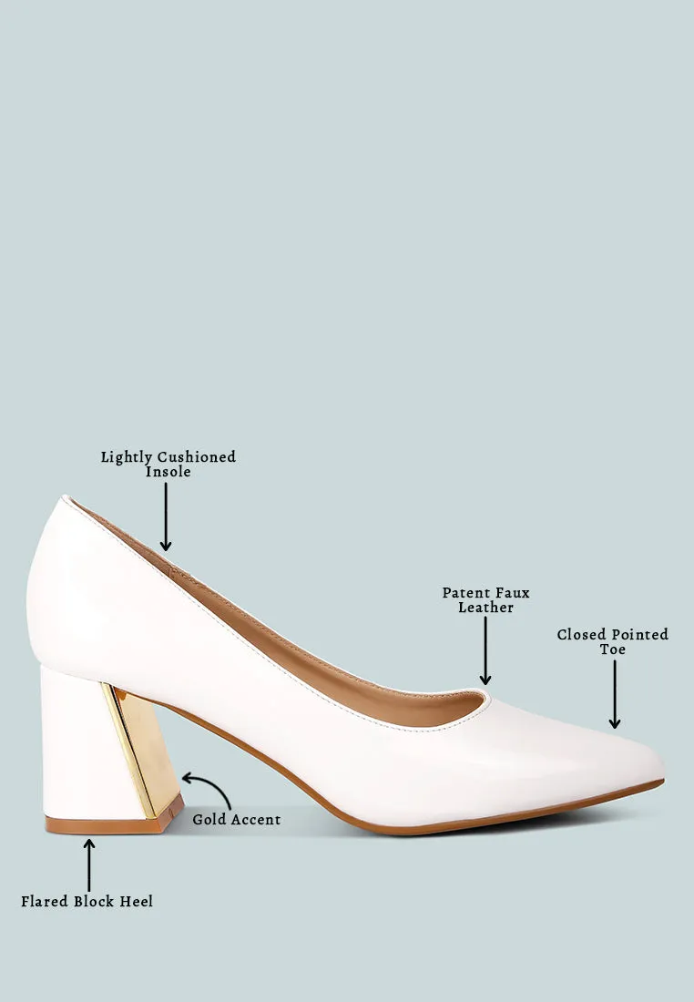 Zaila Metallic Accent Block Heel Pumps By Ruw