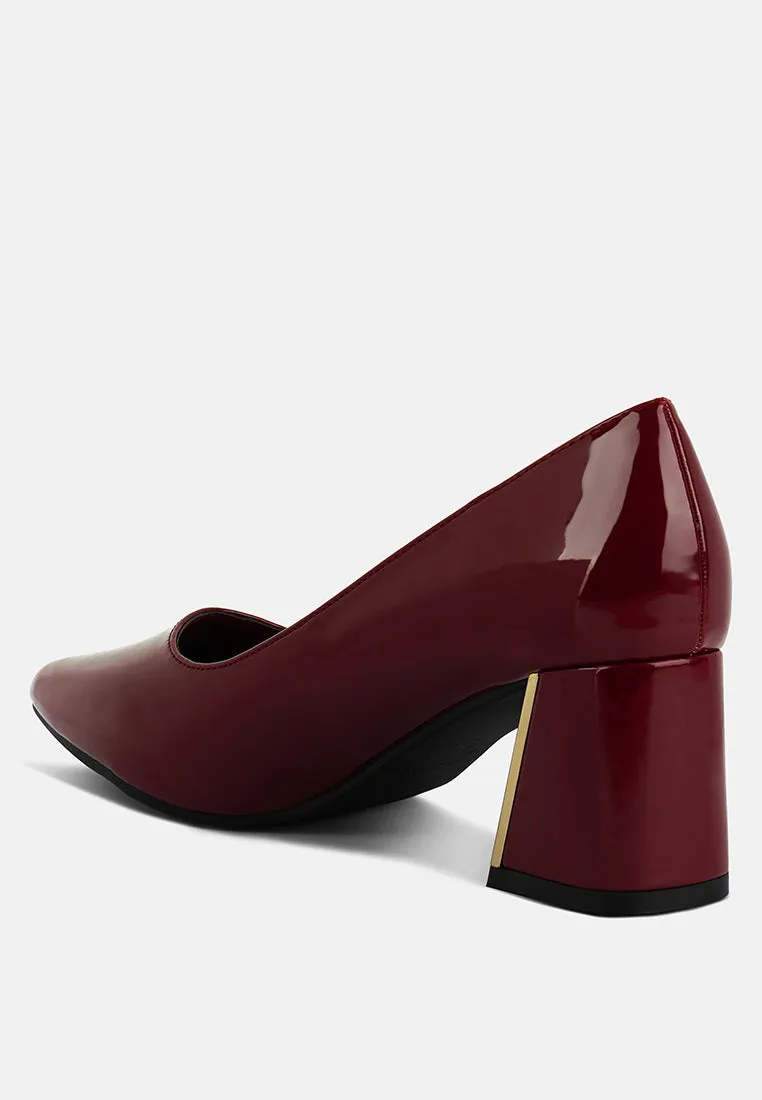 Zaila Metallic Accent Block Heel Pumps By Ruw