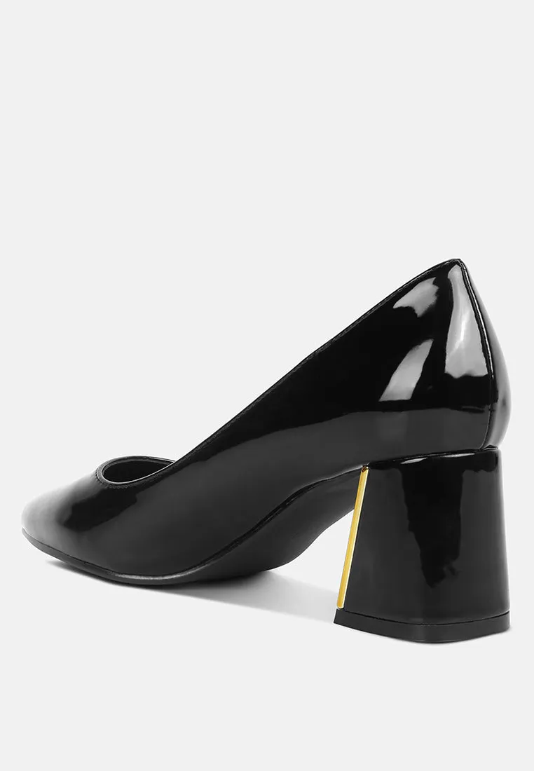 Zaila Metallic Accent Block Heel Pumps By Ruw