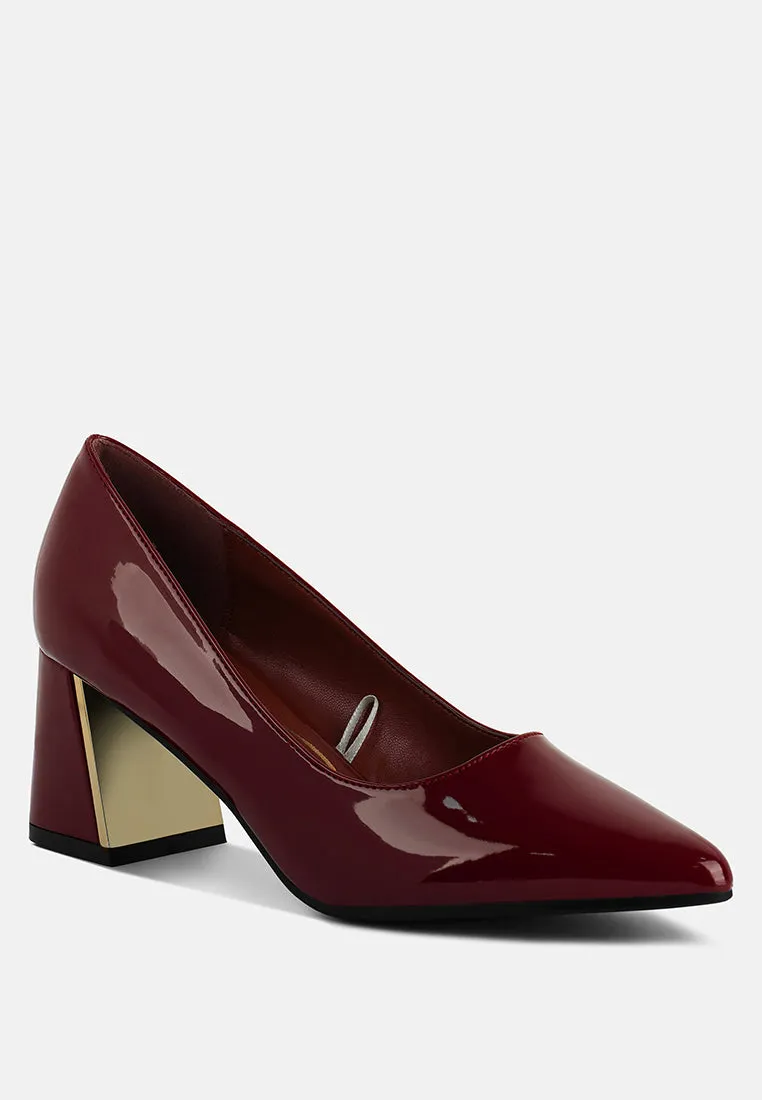 Zaila Metallic Accent Block Heel Pumps By Ruw
