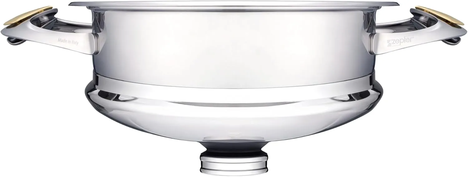Zepter URA Masterpiece stainless steel cookware. 3Qt safe nonstick pan, dutch oven & casserole w/lid. 3ply bottom. 9.5in Ø sauce pans. Induction, dishwasher & oven safe pan. Kitchen pots made in Italy