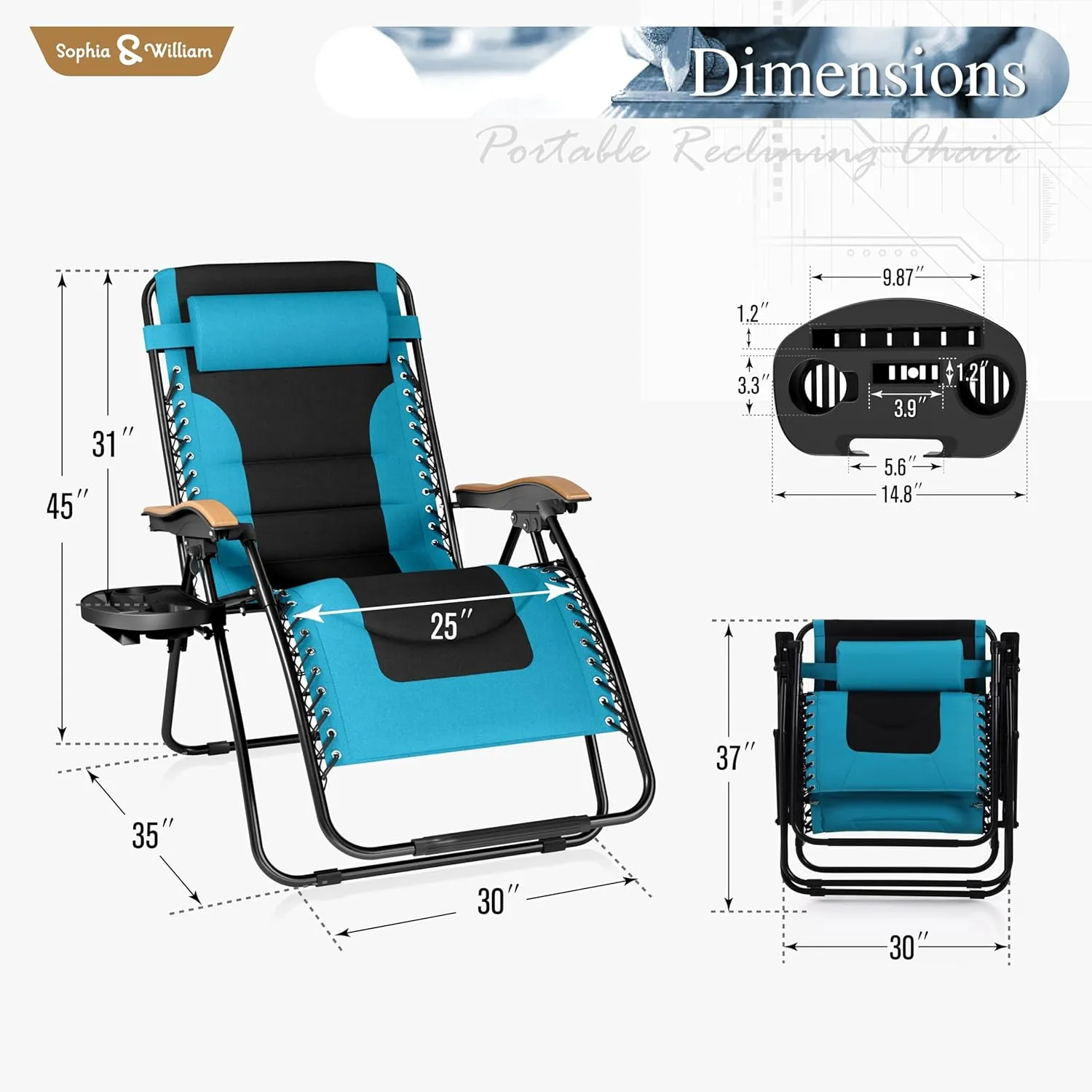 Zero William of 2 Rave reviews Recliners, Gravity Set Sophia & XL Flash discount