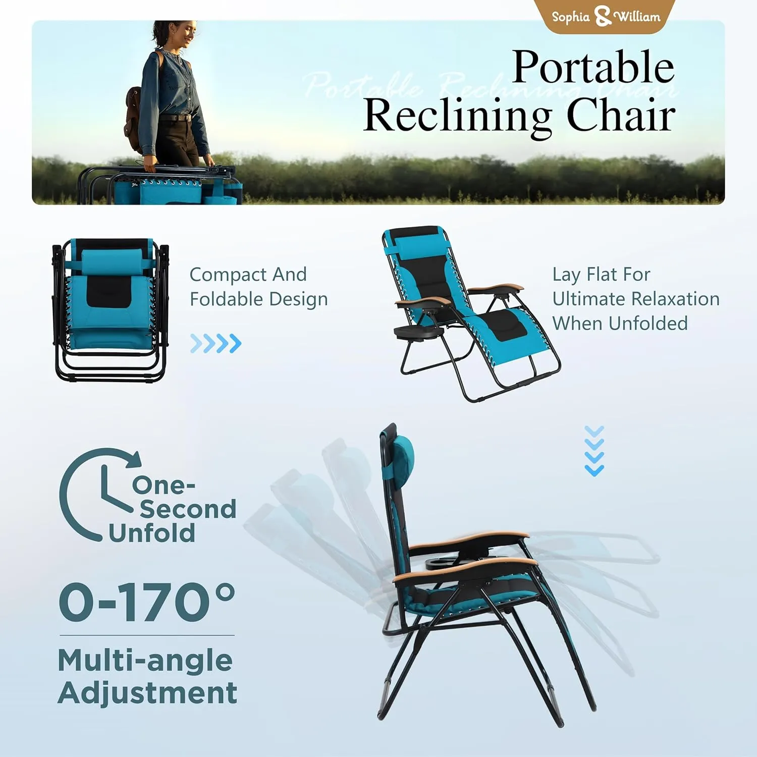 Zero William of 2 Rave reviews Recliners, Gravity Set Sophia & XL Flash discount